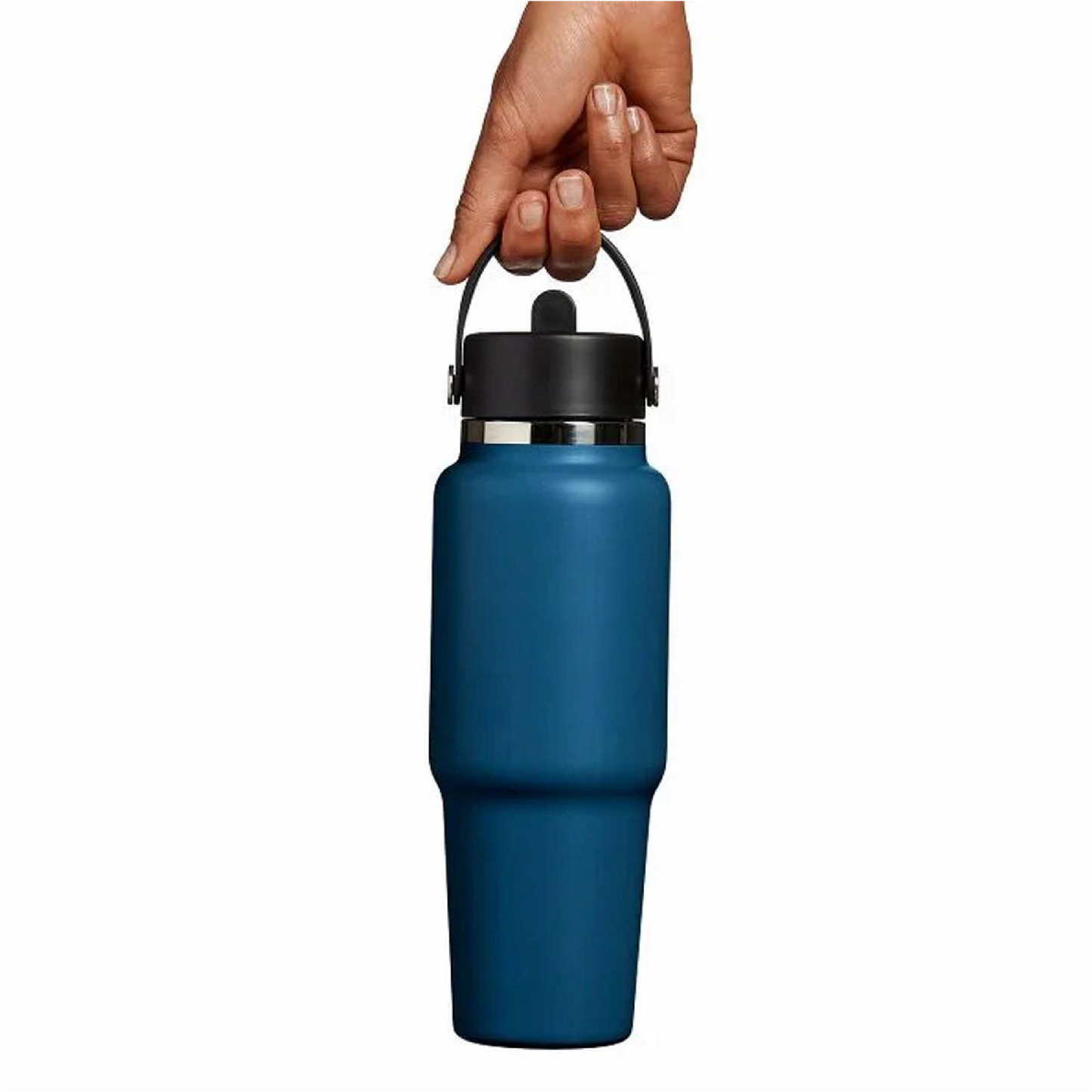 32 oz Wide Mouth Travel Bottle with Flex Straw Cap Indigo Color