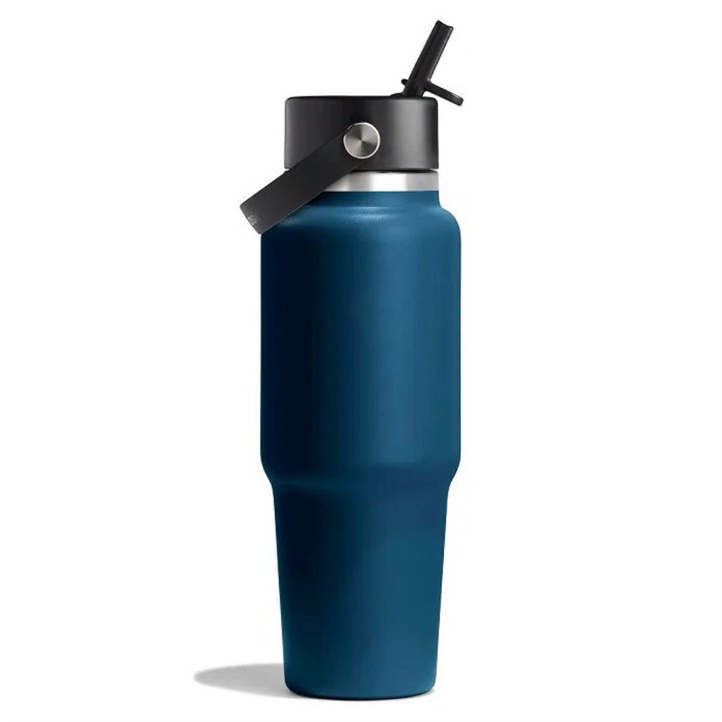 32 oz Wide Mouth Travel Bottle with Flex Straw Cap Indigo Color