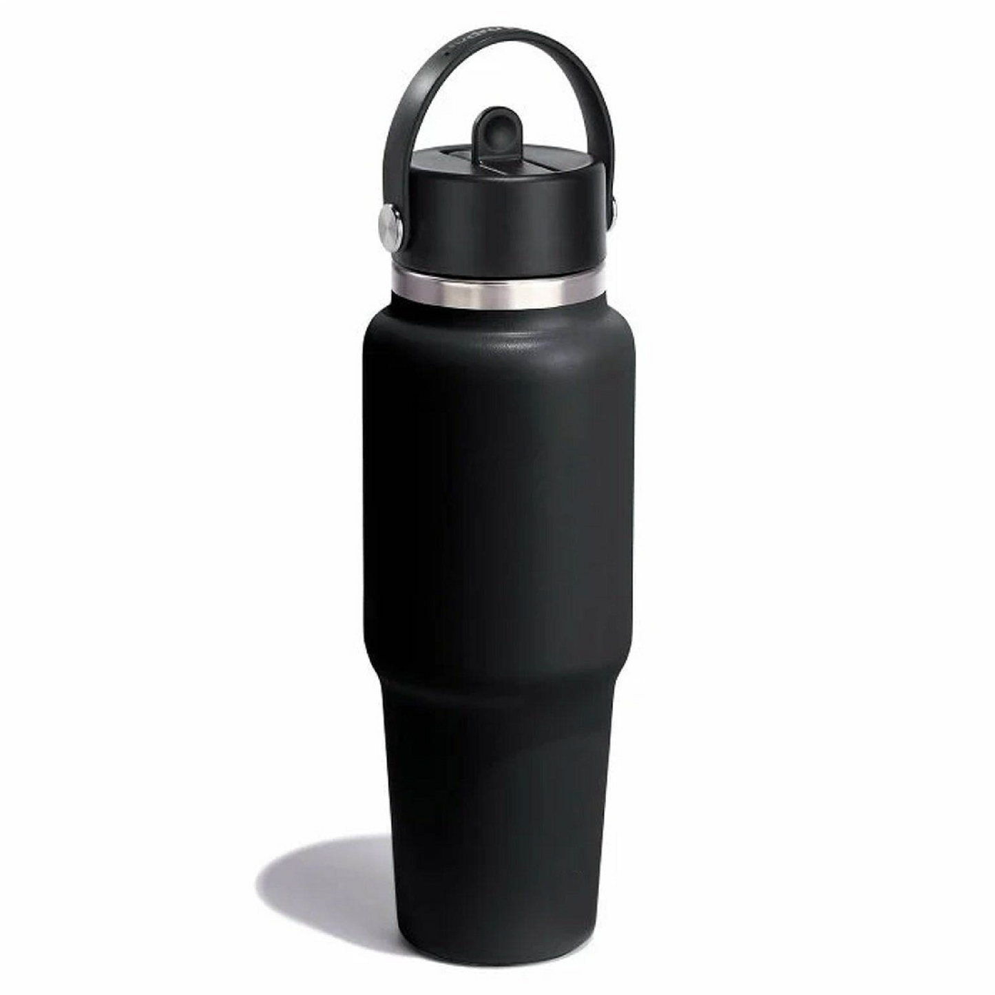 32 oz Wide Mouth Travel Bottle with Flex Straw Cap Black Color